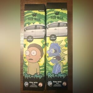 Ride With Rick And Morty Car Window Stickers NEW